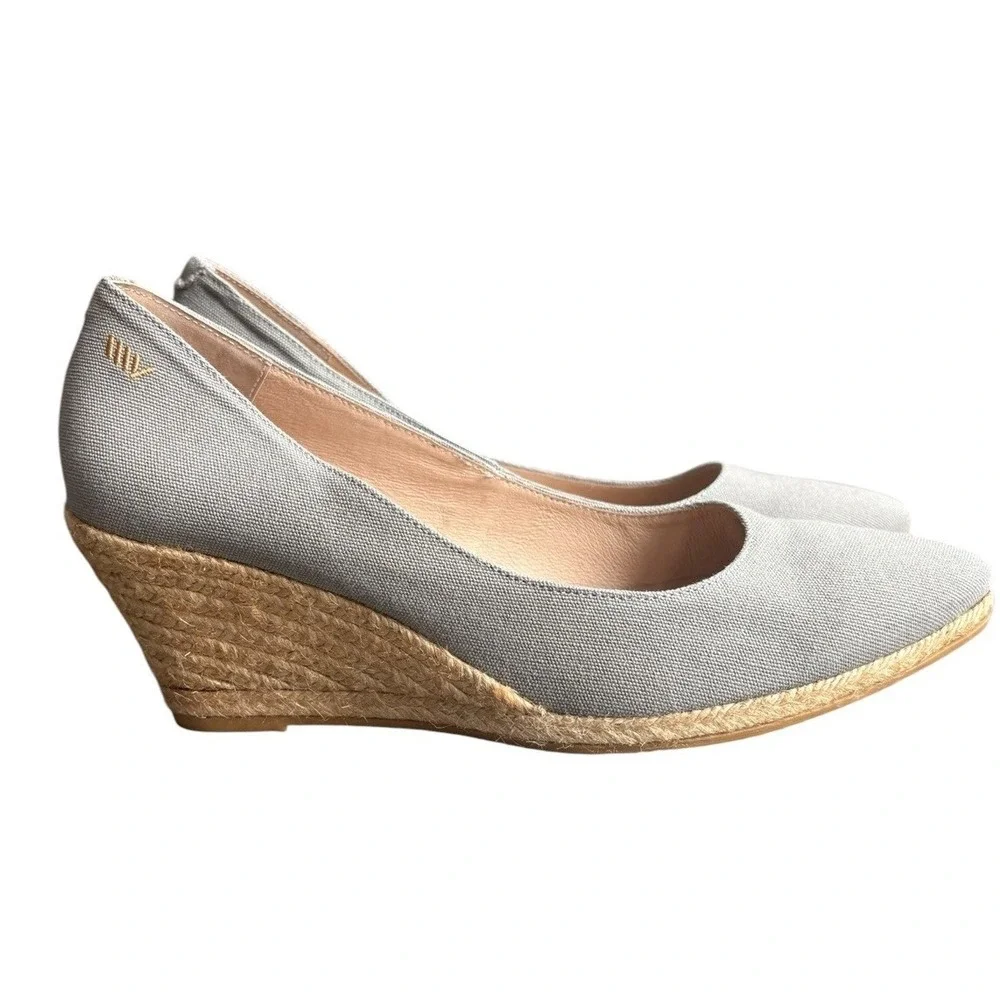 Viscata Barcelona Gray Canvas Wedge Espadrilles‎ Size 42 (US 11)
